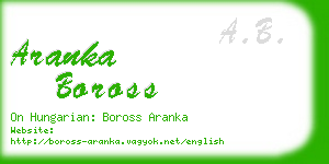 aranka boross business card